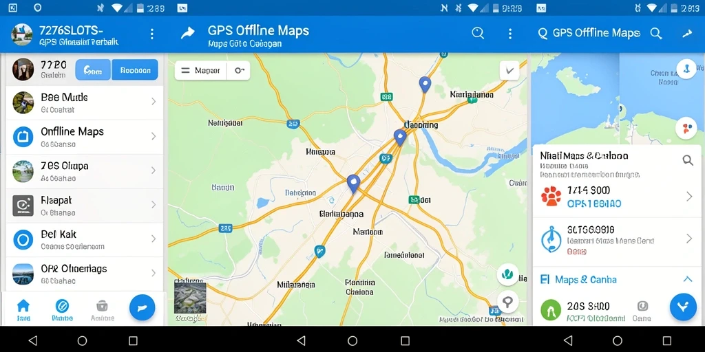 Tampilan antarmuka aplikasi GPS Offline Maps 7276SLOTS yang user-friendly.