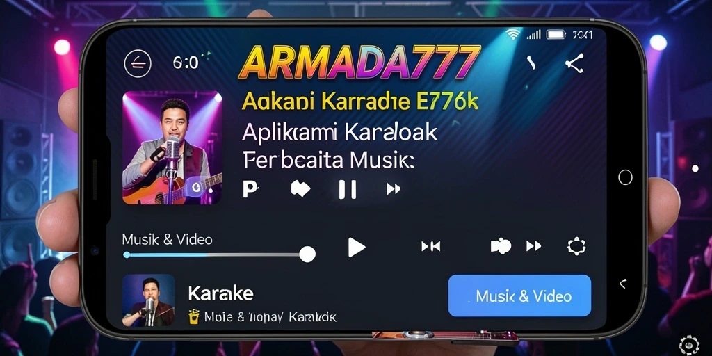 Tampilan antarmuka pengguna ARMADA777 yang intuitif untuk karaoke.