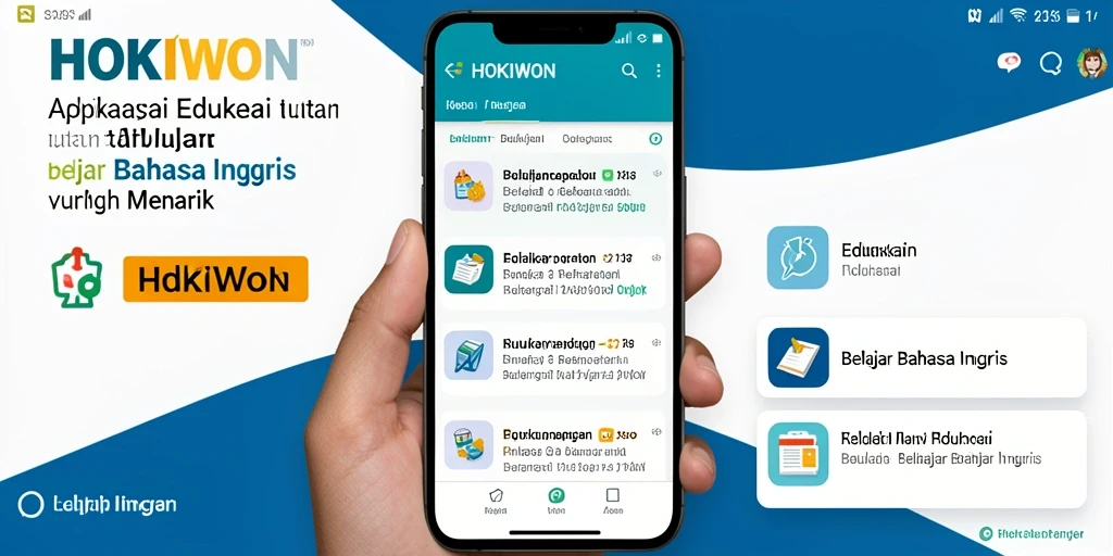 Tampilan antarmuka HOKIWON yang menarik dan fungsional untuk belajar bahasa Inggris.