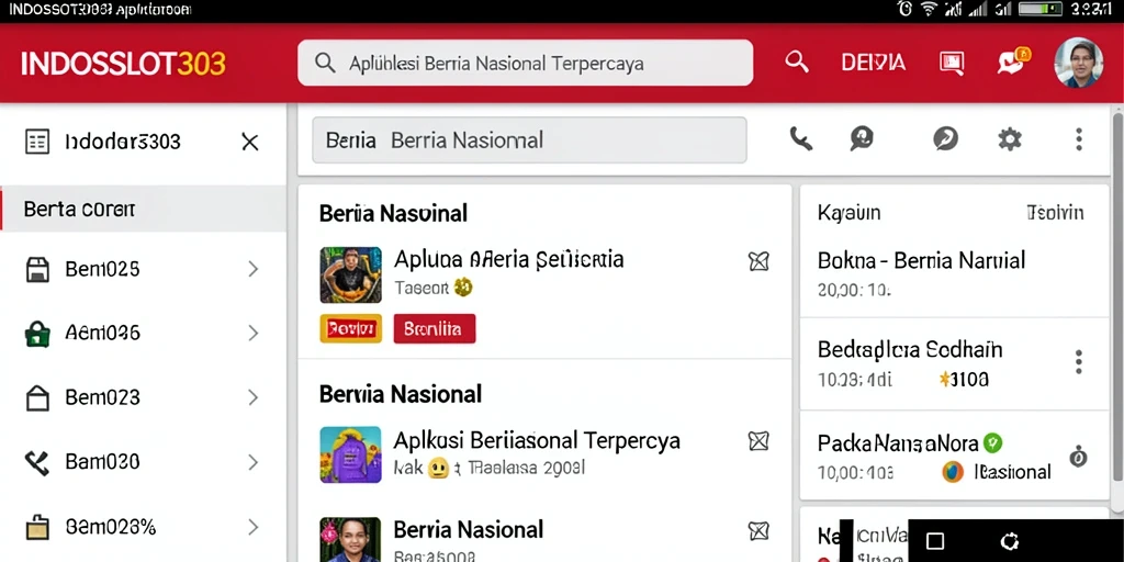 Screenshot antarmuka aplikasi Berita Nasional INDOSLOT303.