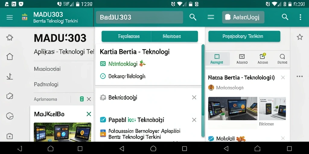 Tampilan antarmuka aplikasi MADU303 yang modern dan informatif.