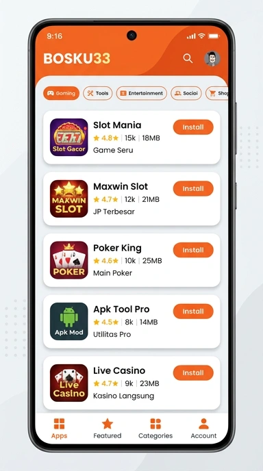 Tampilan katalog aplikasi bosku33