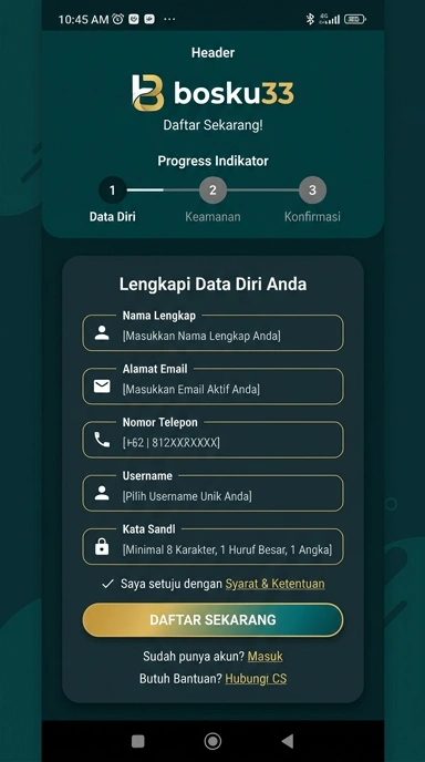 Tampilan halaman daftar bosku33